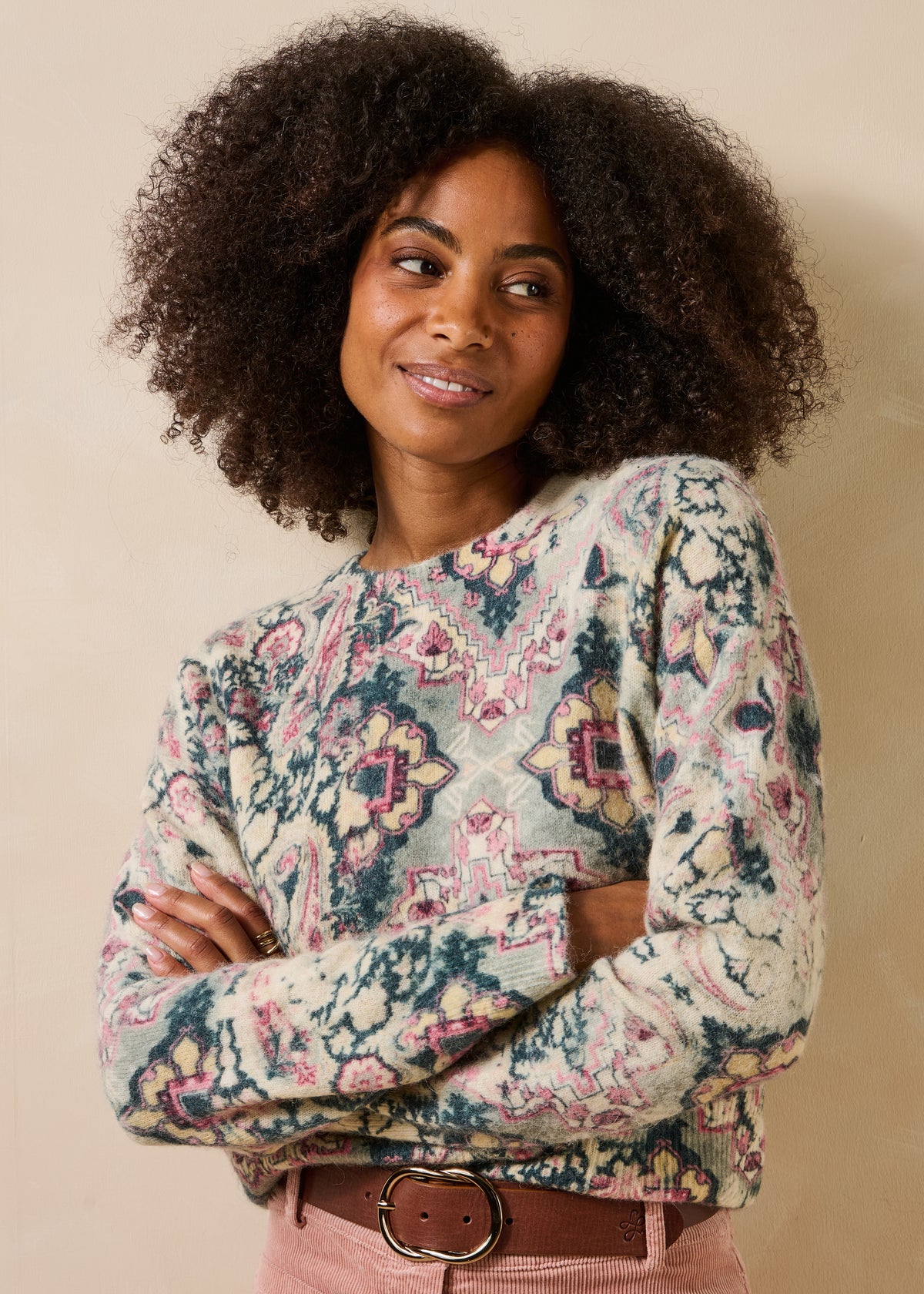 Pull écru et vert - Glameli