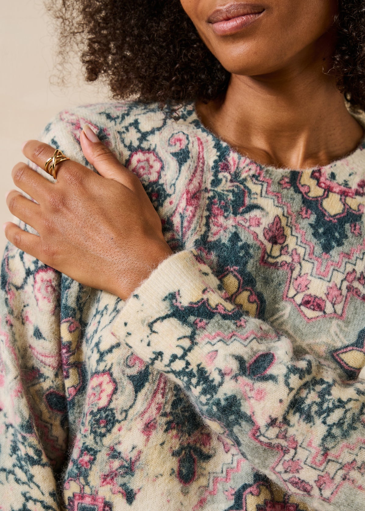 Pull écru et vert - Glameli
