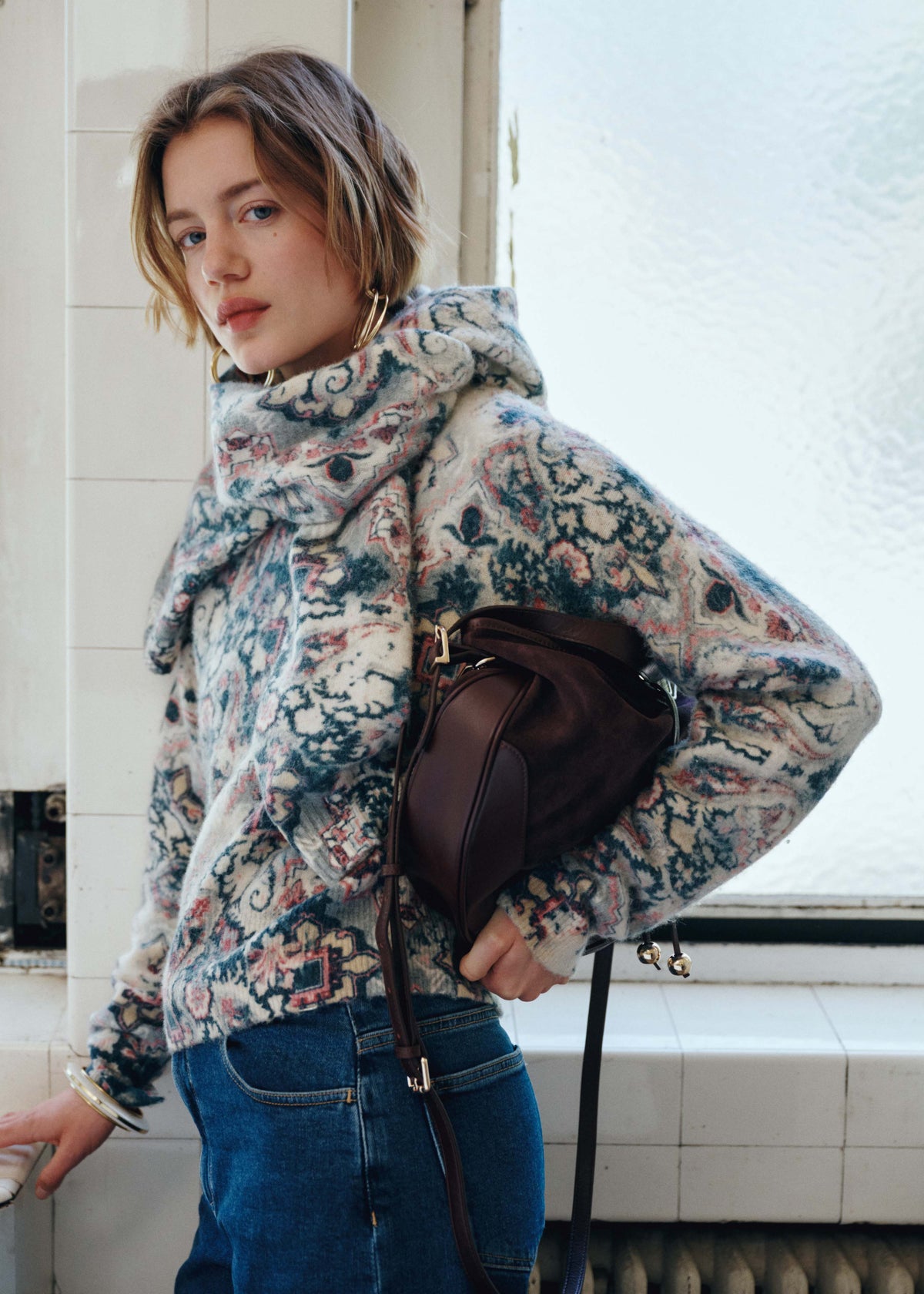 Pull écru et vert - Glameli