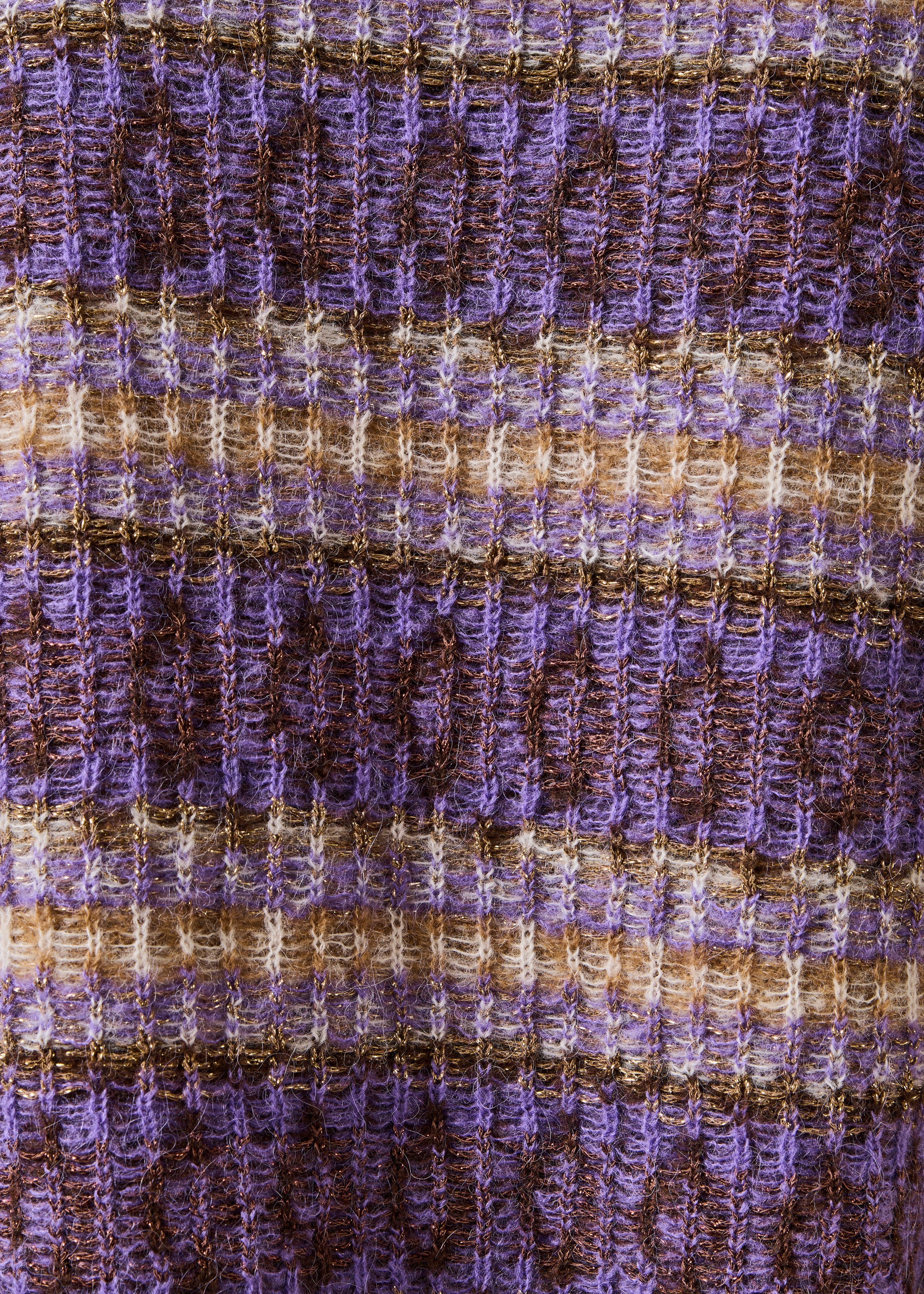 Ecru and purple sweater