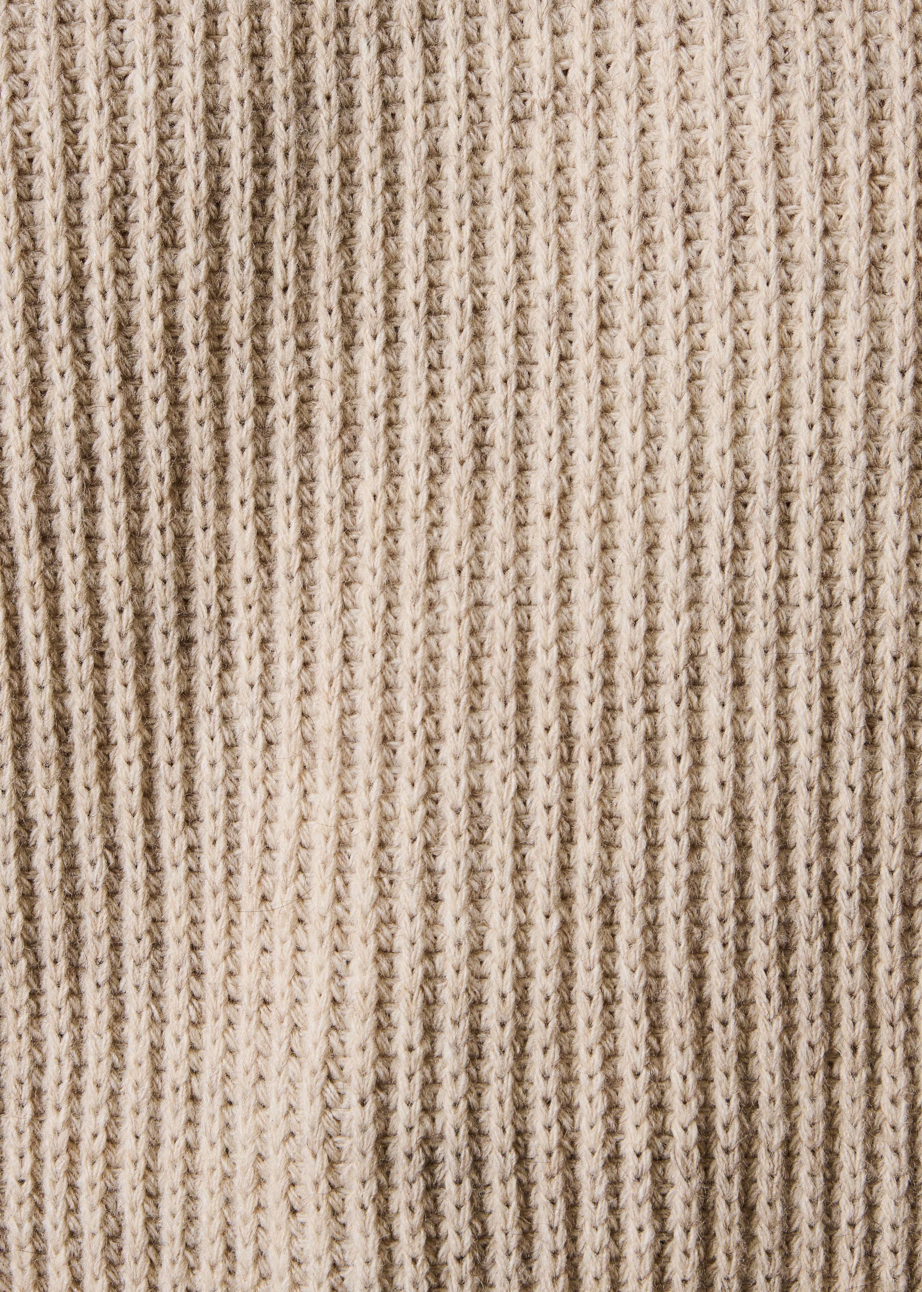 Beiger Pullover mit langen Ärmeln und Rundhalsausschnitt
