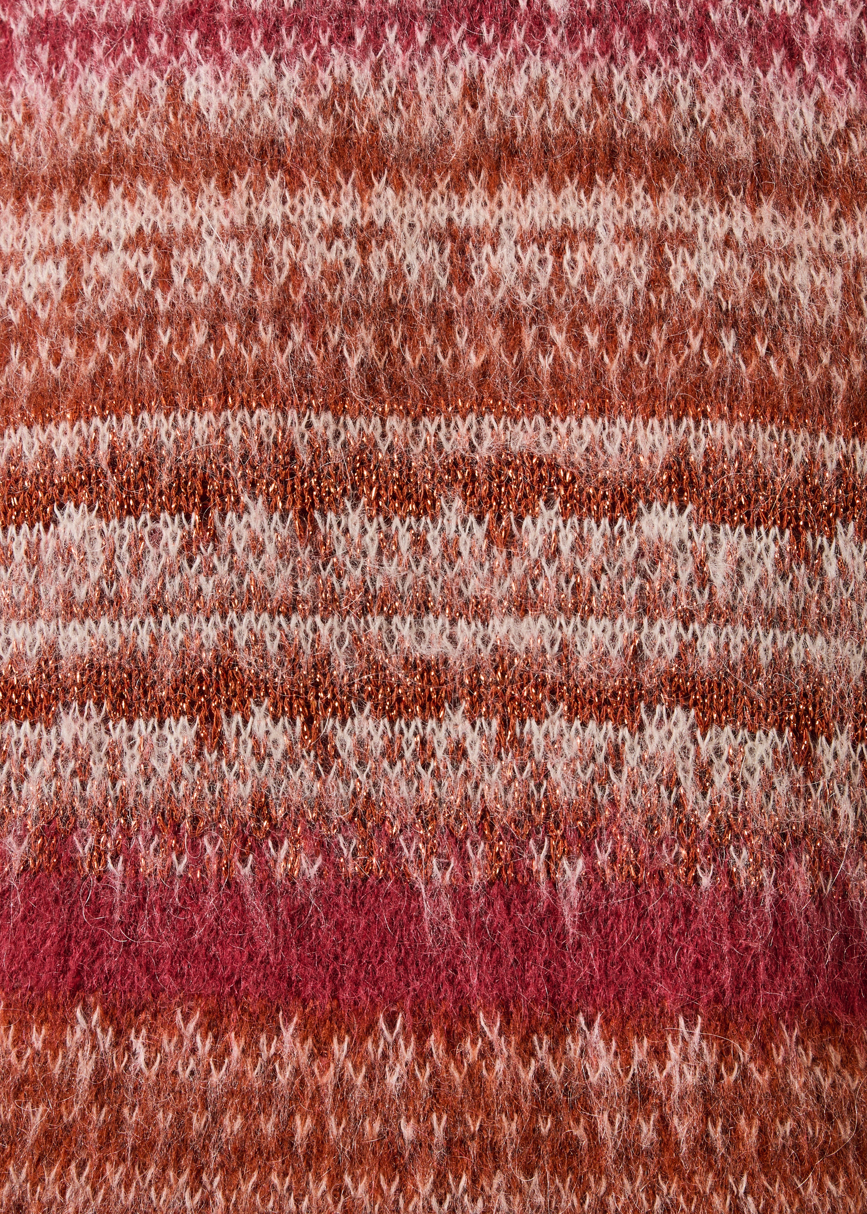 Mehrfarbiger Jacquard-Pullover mit langen Ärmeln und Rundhalsausschnitt