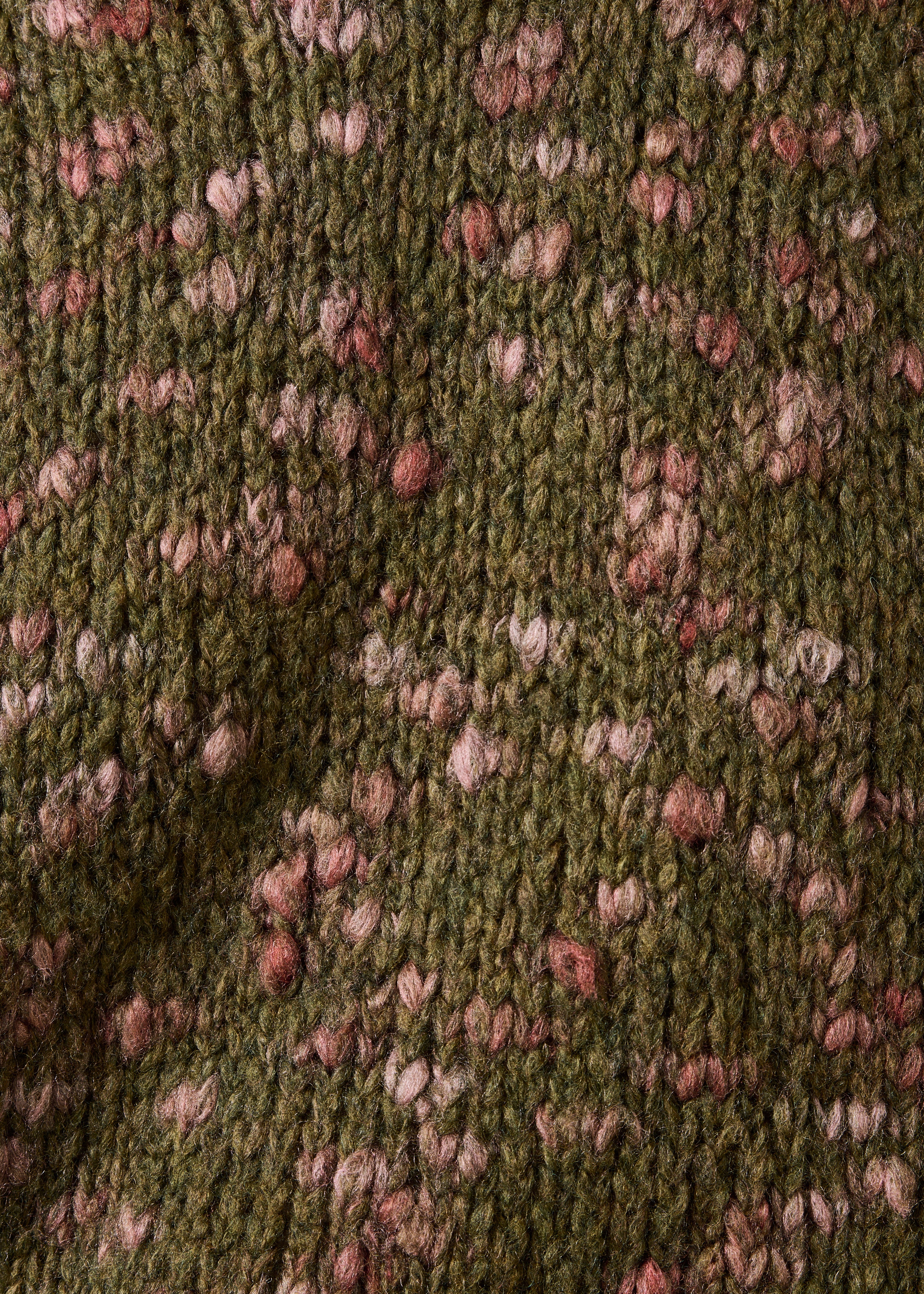 Pull kaki manches longues col montant