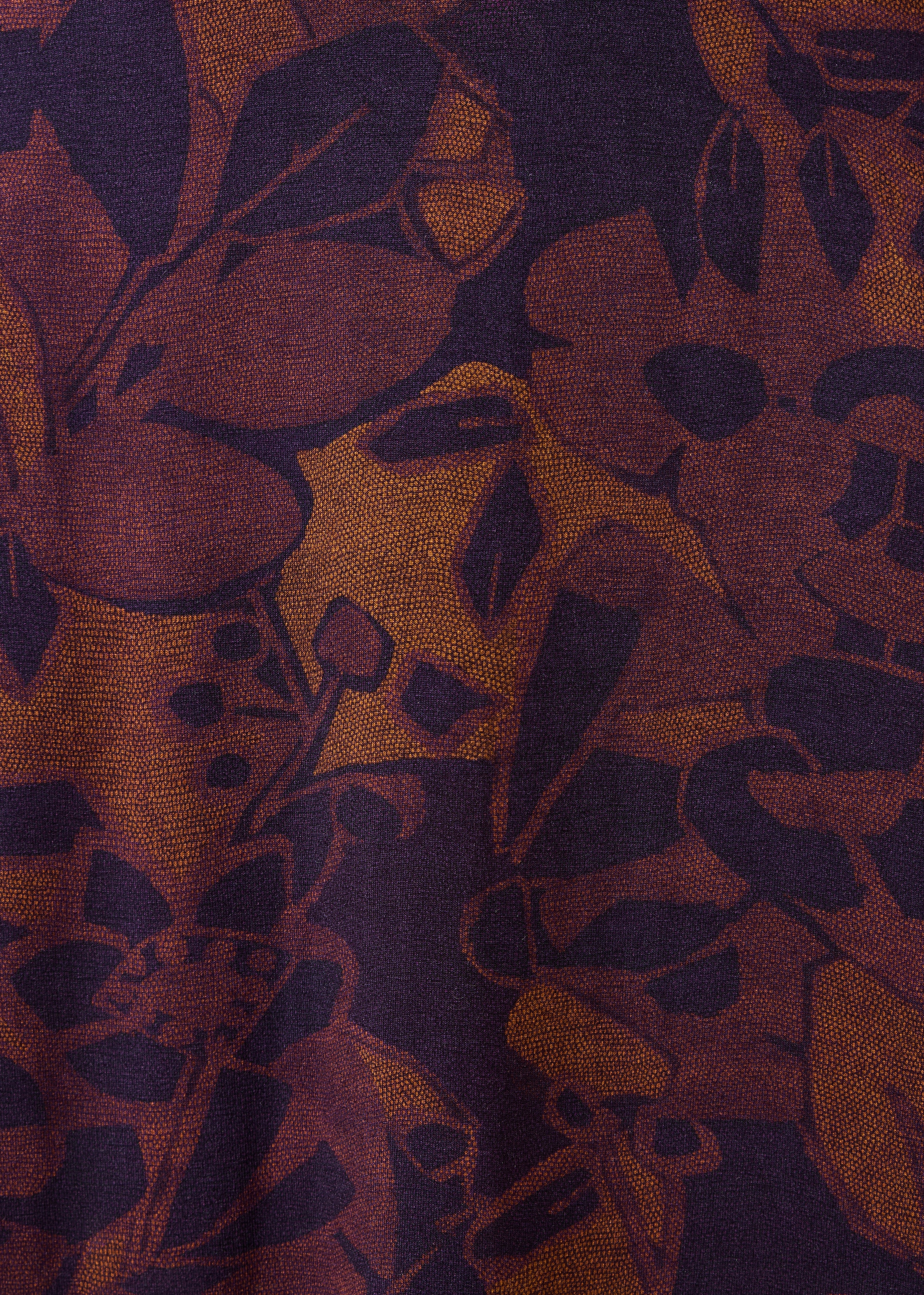 Robe longue violette à imprimé floral manches longues