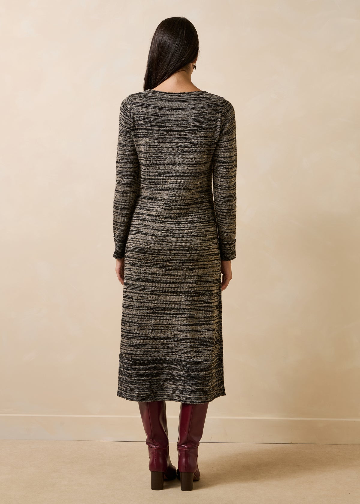 Zwart en beige jurk - Gavina