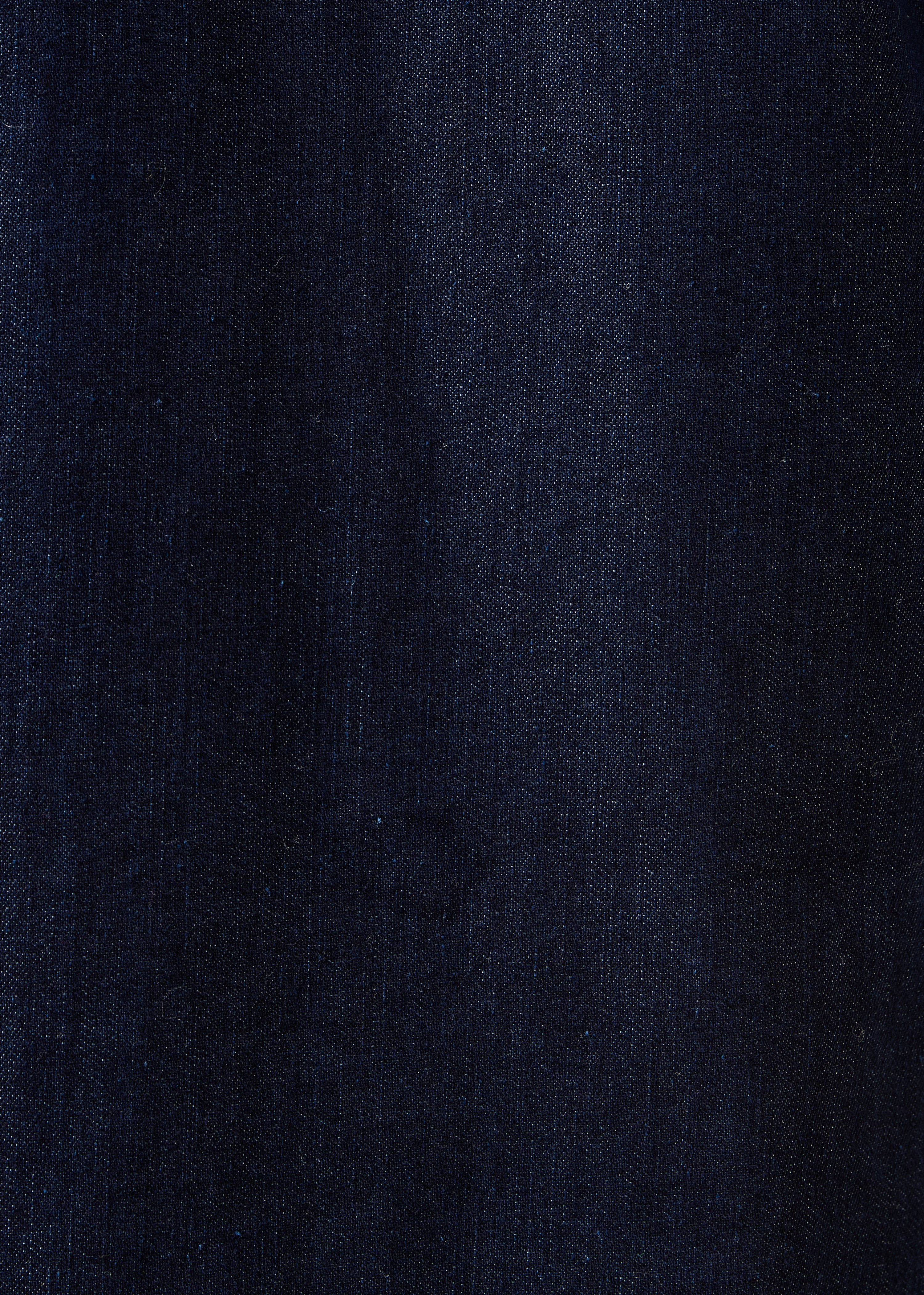 Raw denim short dress with long sleeves and a high collar