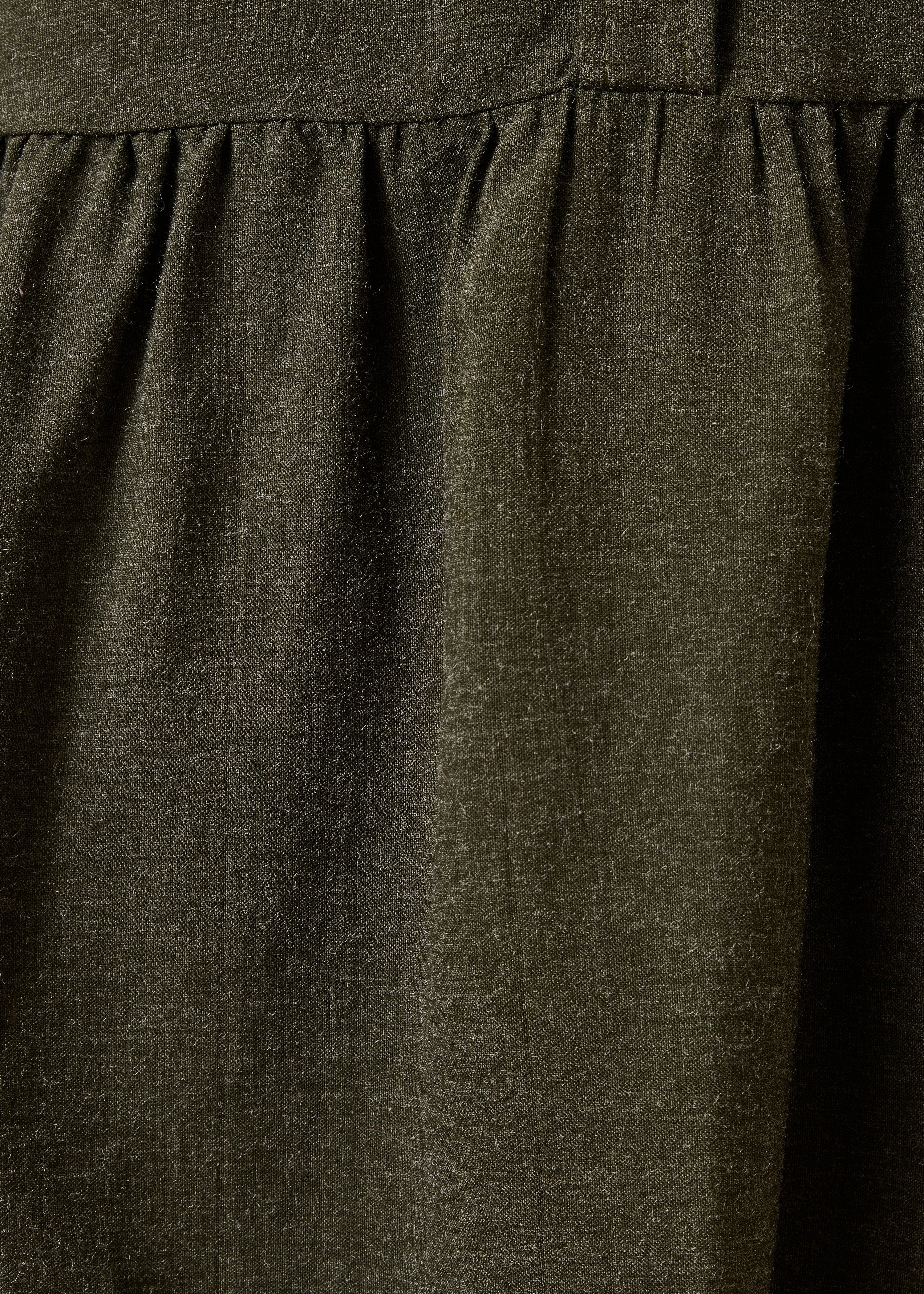 Robe courte kaki manches longues en flanelle