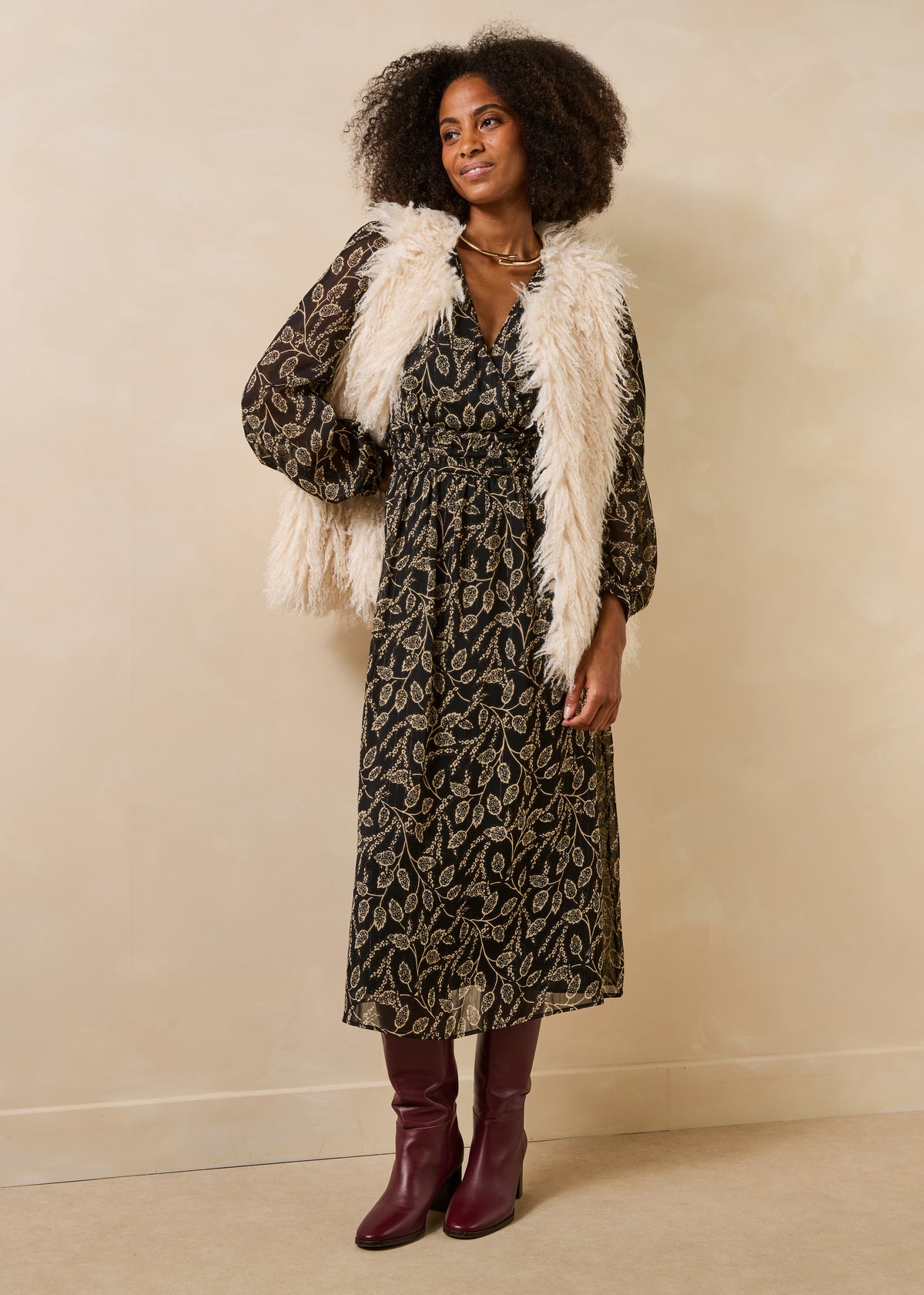 Robe longue noir et écru - Greola