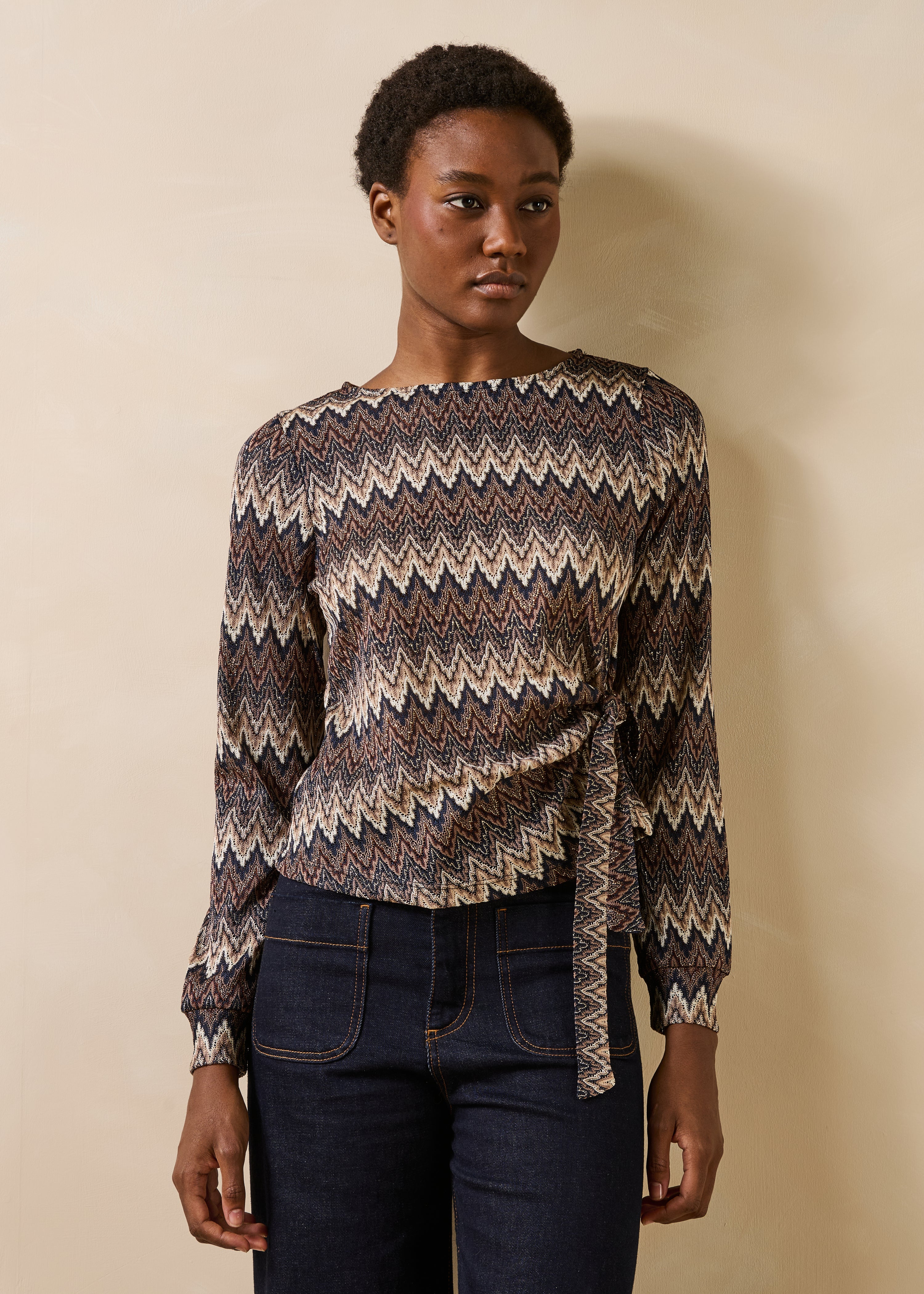 T-shirt bleu oversize manches longues