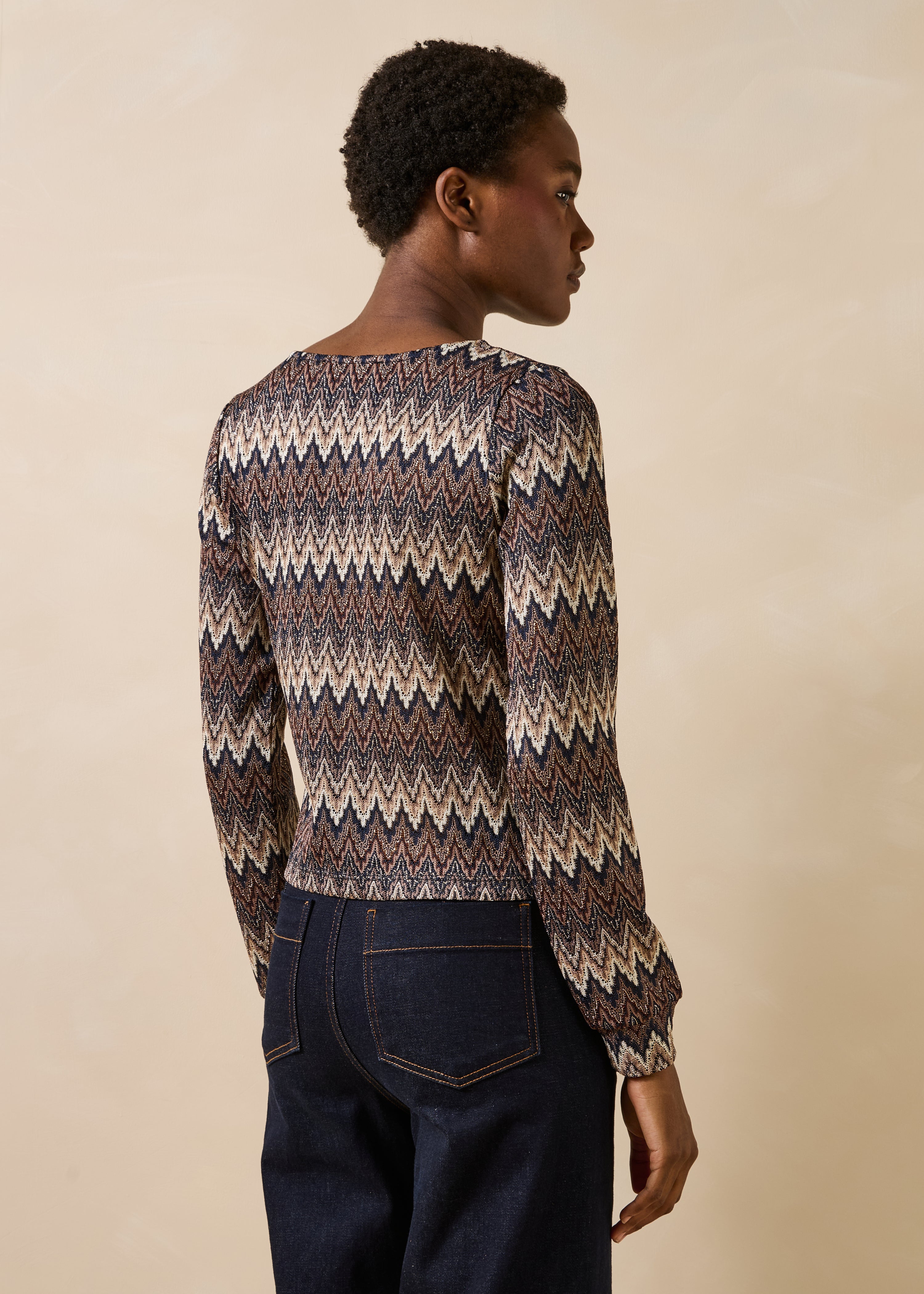 T-shirt bleu oversize manches longues