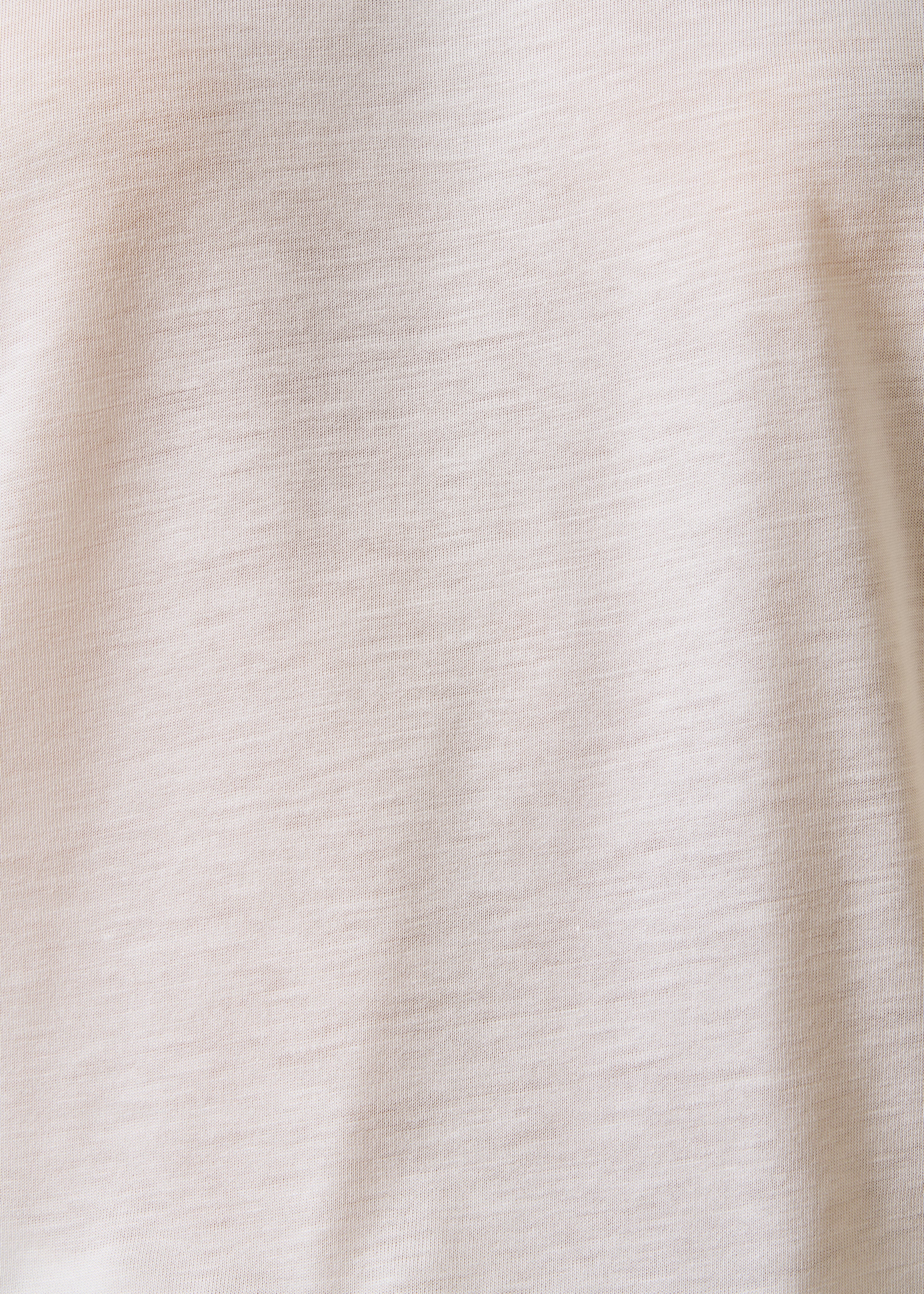 Ecru lyocell long-sleeve T-shirt with round neckline