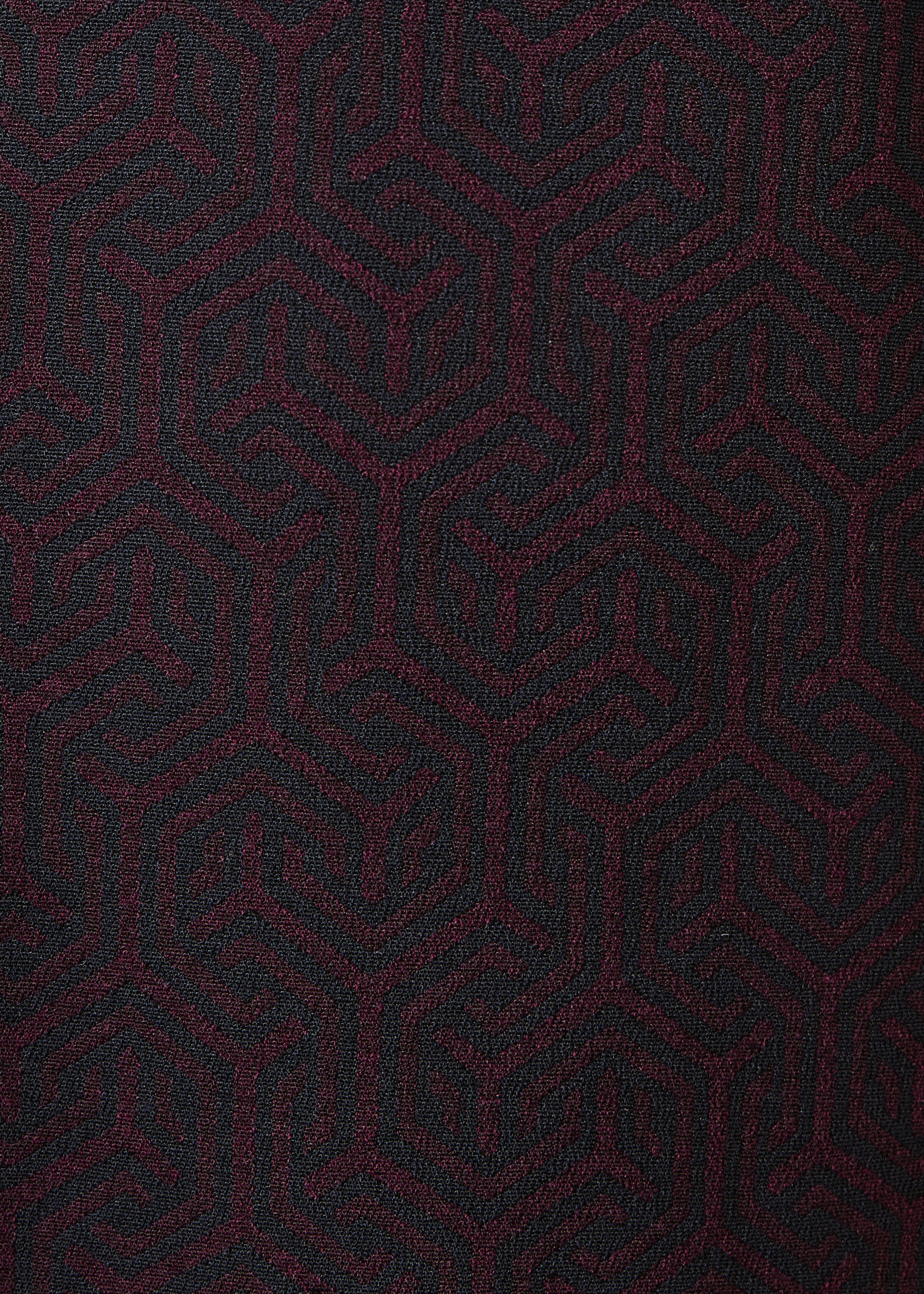 Tailleurjas in aubergine en marineblauw jacquard