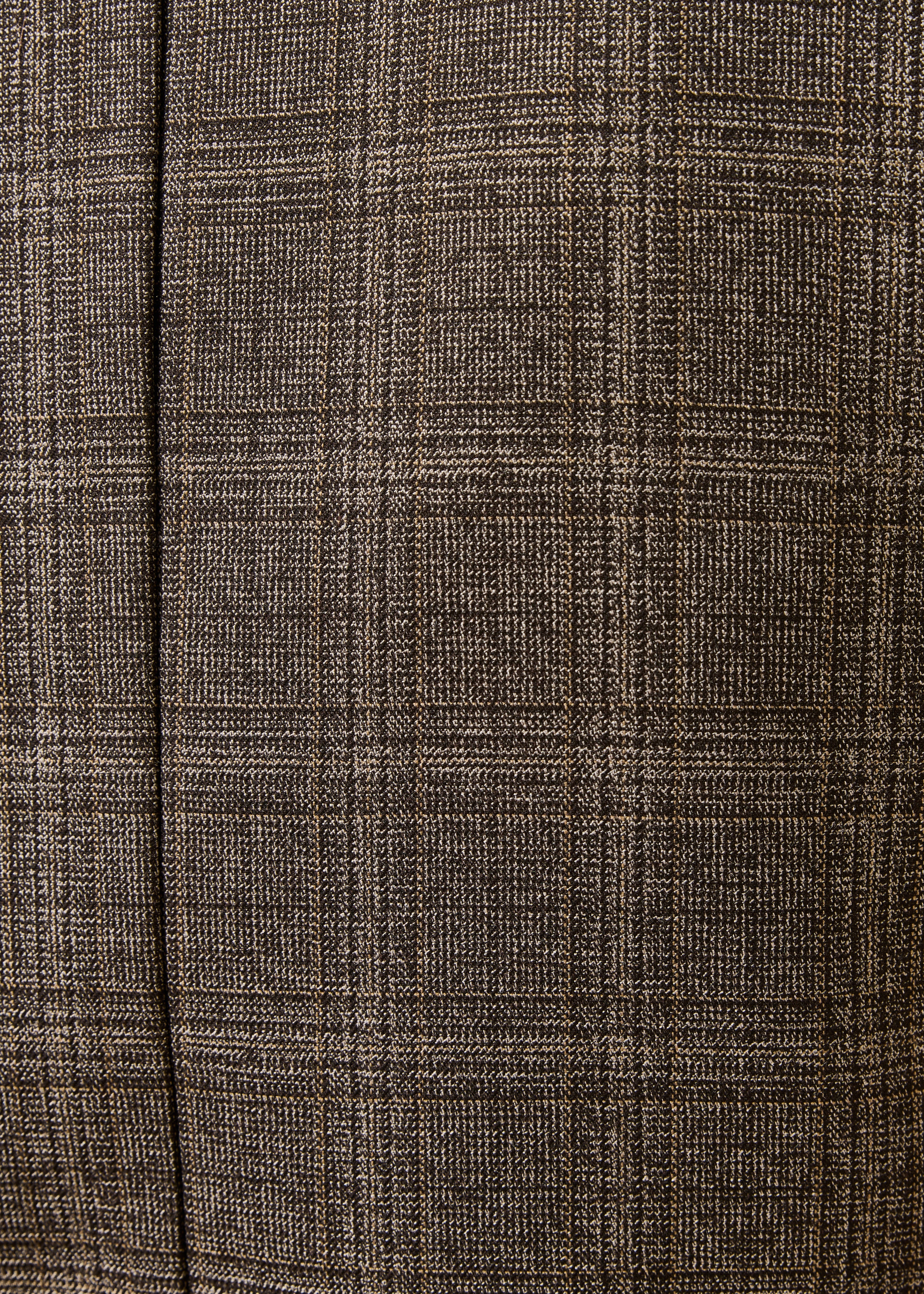 Brown sleeveless plaid V-neck jacket