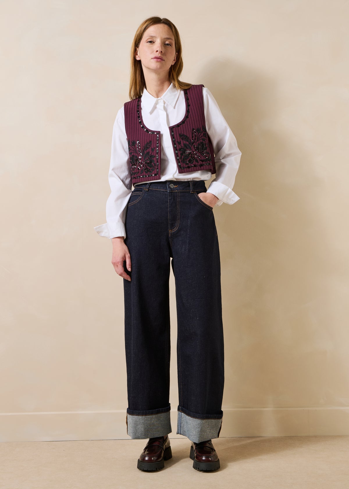 Veste aubergine et noir - Ganesh